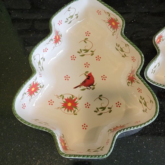 NEW Temp-tations 2 pc Poinsettia & Cardinal Nesting Bakeware FREE Shipping!! - Picture 2 of 4